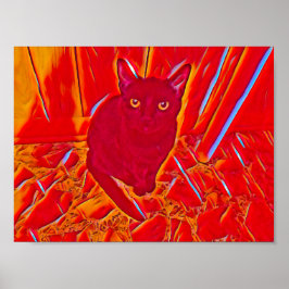 Poster Chloe em pintura de chamas vermelha