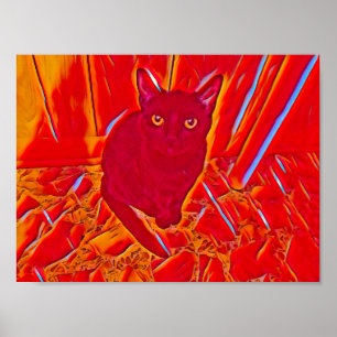 Poster Chloe em pintura de chamas vermelha