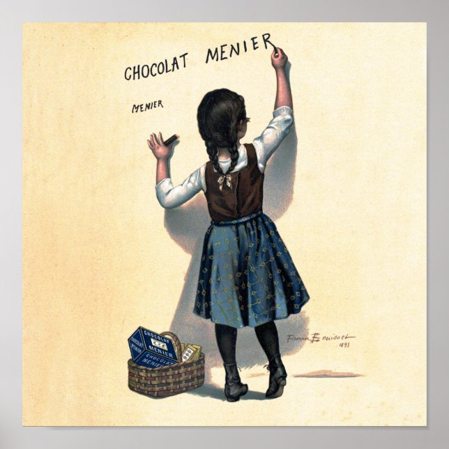 Poster Chocolat Child Escrevendo Wall Art Vitoriano (Frente)