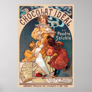 Poster Chocolat idéal França Art Nouveau Vintage Wall Art
