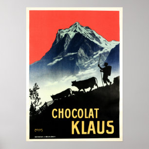 Poster CHOCOLAT KLAUS Anúncio para bebidas à base de ch