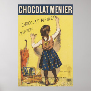 Poster Chocolat Menier Garota Francesa Arte Vintage 1892