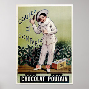 Poster CHOCOLAT POULAIN Milk Chocolate Bar Old French