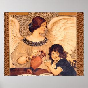 Póster Chocolate Angel French Antiguado