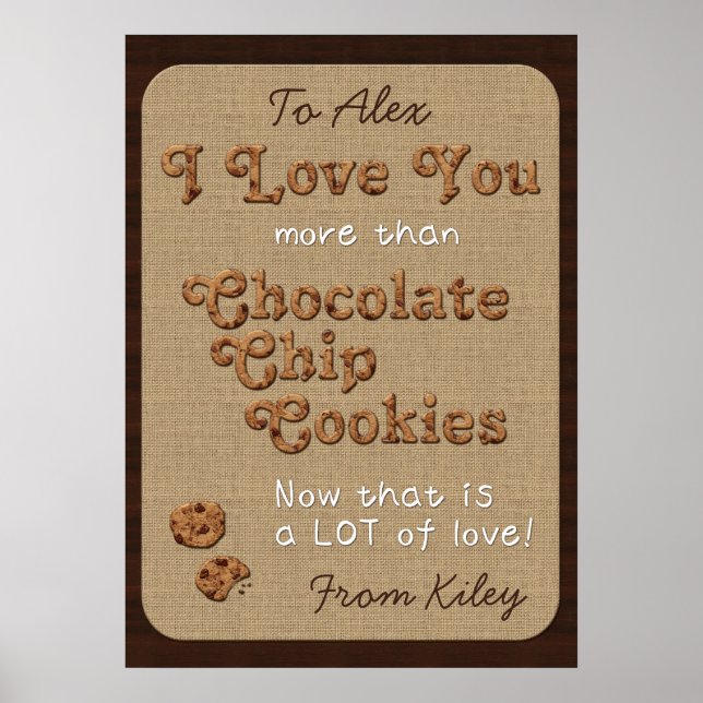 Póster Chocolate Chip Crispy Yummy Cookies Ouro Brown (Frente)