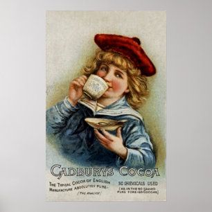 Poster Chocolate ~ Cocoa ~ UK 1890