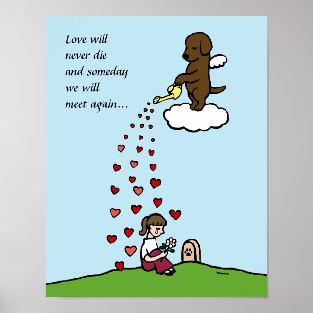 Póster Chocolate Labrador Angel com amor (Frente)