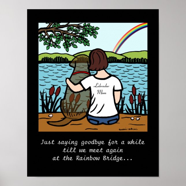 Poster Chocolate Labrador Angel e mamãe 3 (Frente)