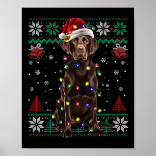 Poster Chocolate Labrador Papais noeis de Natal Feia Doce