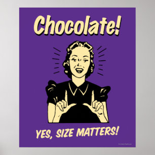 Póster Chocolate: Matérias do tamanho