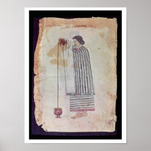 Póster Chocolate mexicano preparando índio, do Codex