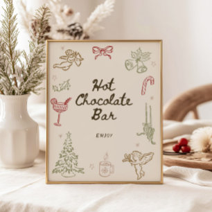 Poster Chocolate Quente de Chá de panela de Natal Whimsso
