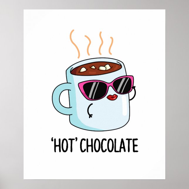 Poster Chocolate Quente Engraçado Cacau Quente Bebida Lã (Frente)