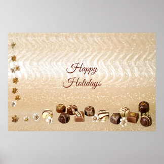 Poster Chocolates Sortidos com Flores Decorativas Cartaz
