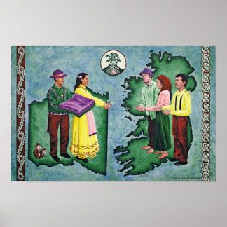 Poster Choctaw, que concede ajuda aos irlandeses