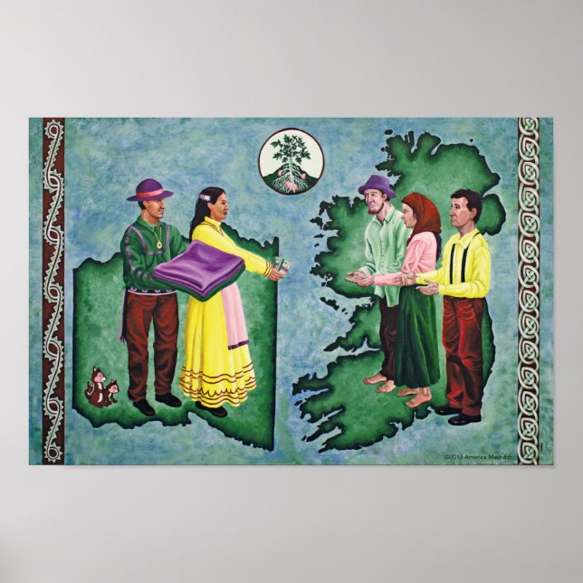 Poster Choctaw, que concede ajuda aos irlandeses (Frente)