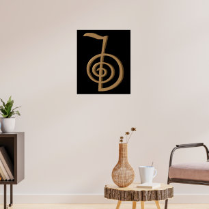 Poster ChoKu Rei Healing Reiki Símbolo de mão Arte desenh