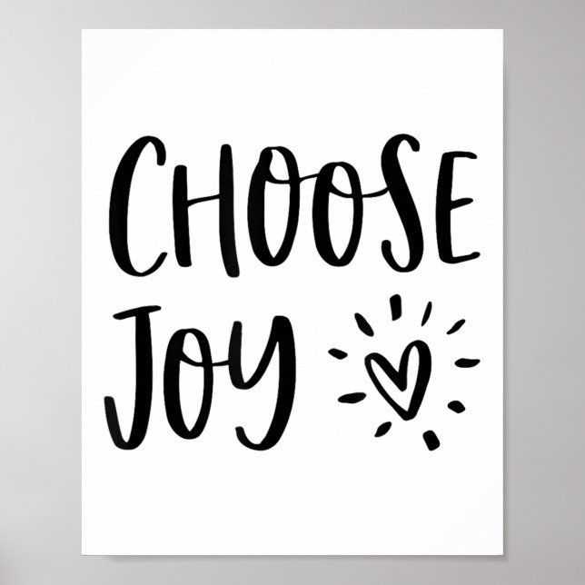 Poster Choose Joy Hapness Heart Insrational Motivational  (Frente)