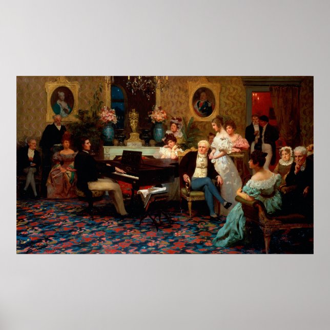 Poster Chopin Tocando o Piano (Frente)