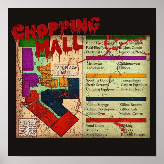 Poster Chopping Mall V2 Horror Movie Tshirt (Frente)