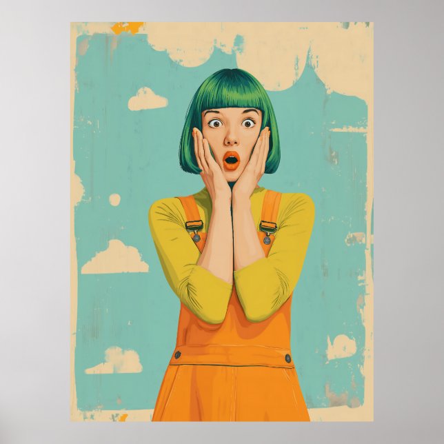 Poster Choque Retroativo de Pop de Cor (Frente)