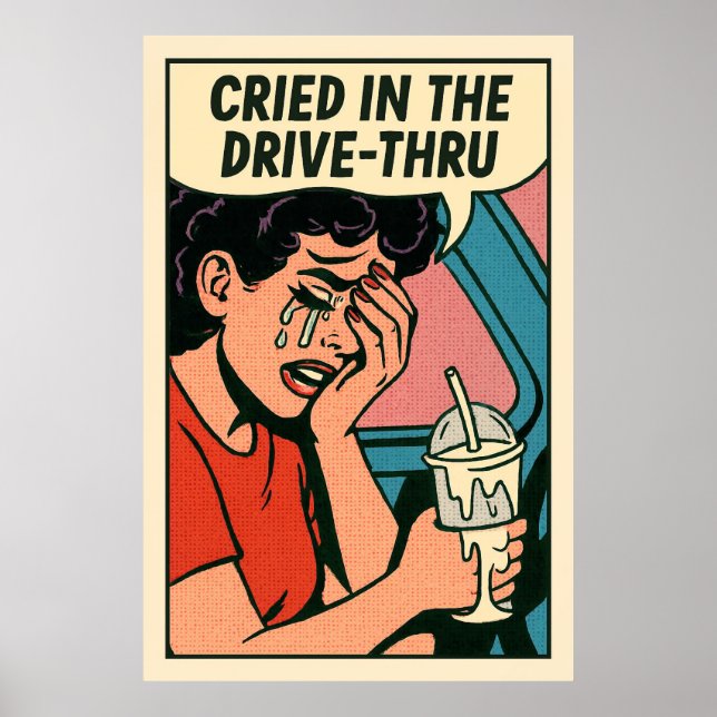 Poster Chorado no Drive-Thru - Coração de Arte Pop (Frente)