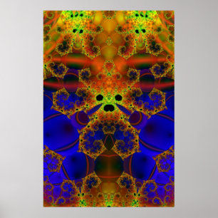 Póster Chorando  Arte frontal azul e amarela