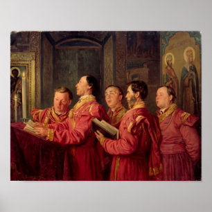 Póster Choristers na igreja, 1870