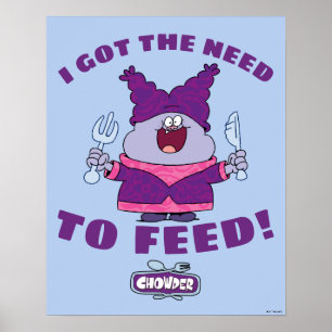 Poster Chowder com garfo e faca