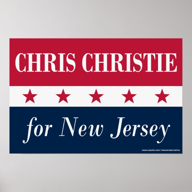 Póster Chris Christie para Nova Jersey (Frente)