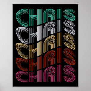 Poster Chris Groovy Nome Eu Amo Chris Meme 70,80