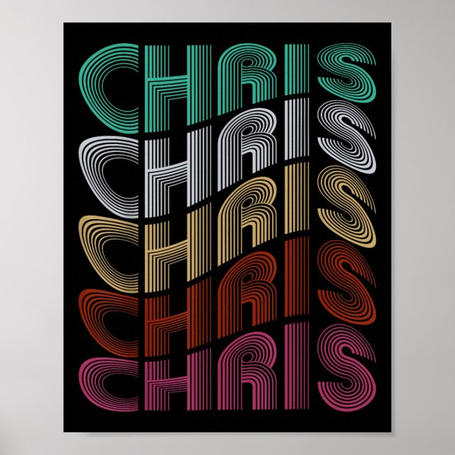 Poster Chris Groovy Nome Eu Amo Chris Meme 70,80  (Frente)