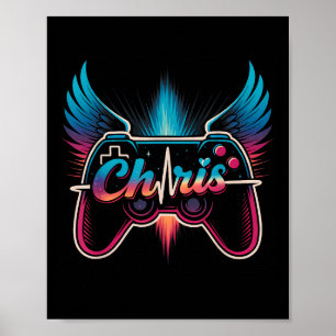 Poster Chris Groovy Primeiro Nome D Chris Controle Jogo M