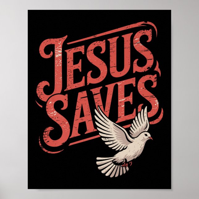 Poster Christan Jesus Salva Premium (Frente)