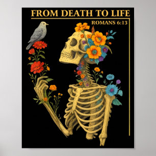 Poster Christcore Gótico Fé Vintagecore Bíblia Romanos 6
