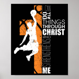 Poster Christian Bysketbyll Boys Girls Gift Philippians 4