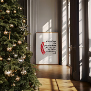 Poster Christian Christmas Wall Art Matthew 5:9