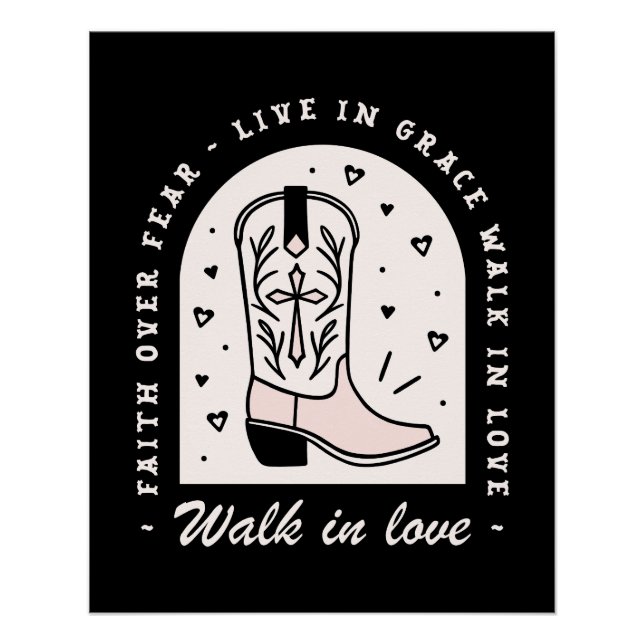 Póster Christian Country Girl, fé religiosa, cita a cowgi (Frente)