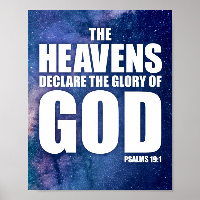 Poster Christian Creative Galaxy Verse Heavens Declara (Frente)