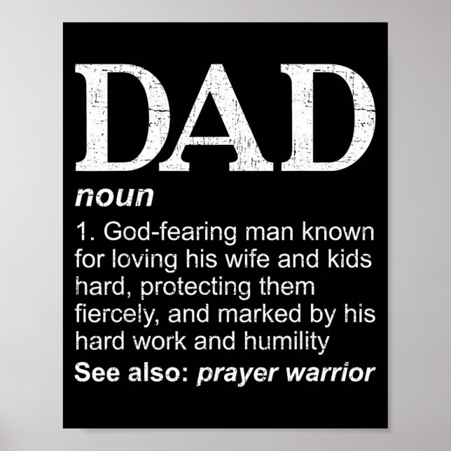 Poster Christian Dad Definition Fathers Day Dad  (Frente)