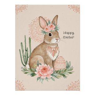 Póster Christian Easter Bunny Imintable Wall Art