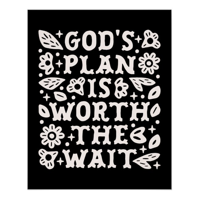 Póster Christian girl mental health quotes trust god plan (Frente)