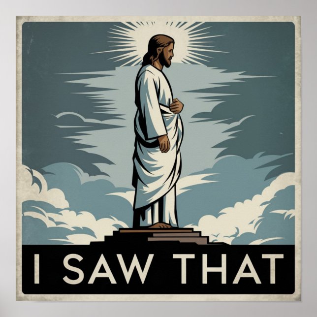 Poster Christian Jesus está te vigiando, Jesus, eu vi que (Frente)