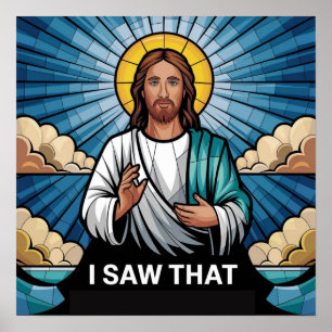 Poster Christian Jesus está te vigiando, Jesus, eu vi que