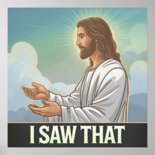 Poster Christian Jesus está te vigiando, Jesus, eu vi que