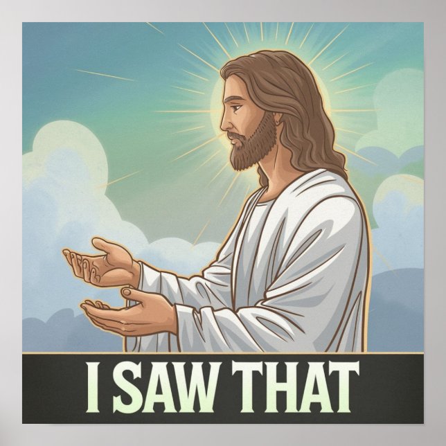 Poster Christian Jesus está te vigiando, Jesus, eu vi que (Frente)
