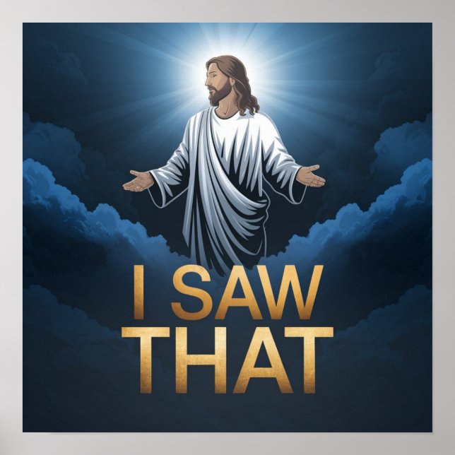 Poster Christian Jesus está te vigiando, Jesus, eu vi que (Frente)