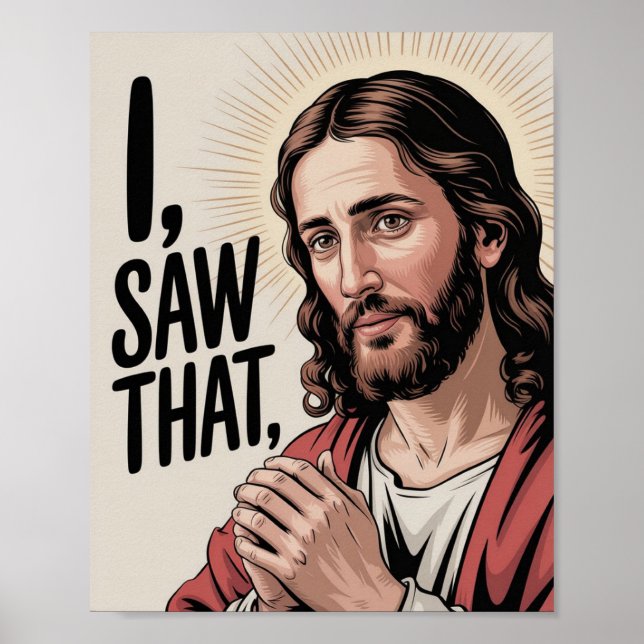 Poster Christian Jesus Meme | Jesus Humoroso Que Vi (Frente)