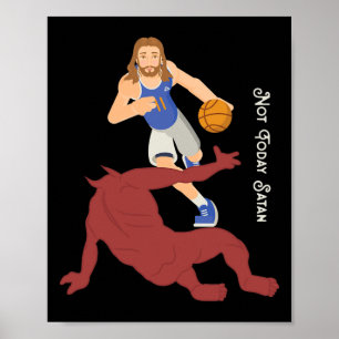 Poster Christian Jesus Versus Satã Hoje Não Bysketbyll