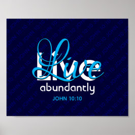 Poster Christian JOHN 10:10 VIVE ABUNDANTEMENTE Azul